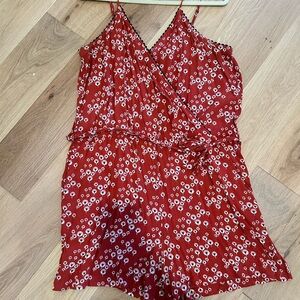 Red Floral Romper
